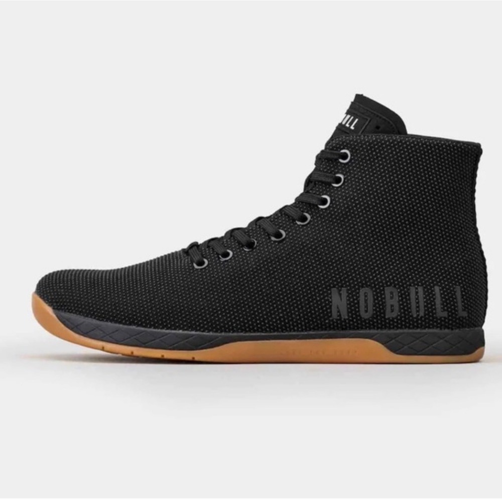 NOBULL High-Top Trainer Black Gum SuperFabric Mens 6.5 Womens 8 Training Shoes